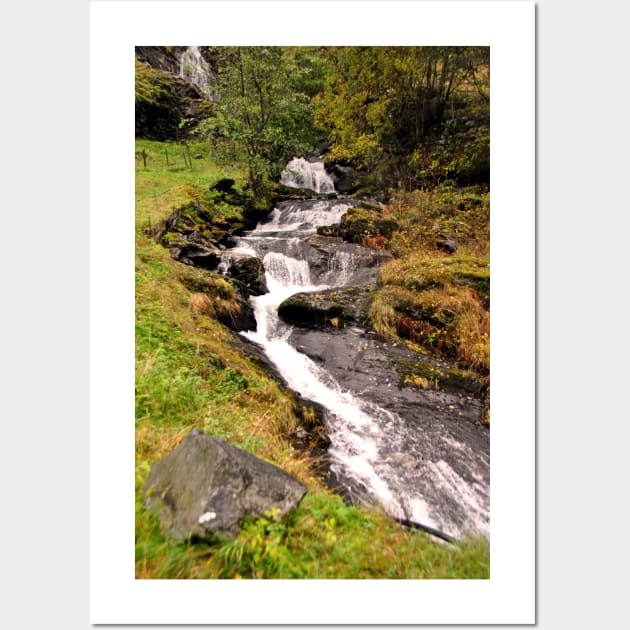 Waterfall Flamsdalen Valley Flam Norway Scandinavia Wall Art by AndyEvansPhotos